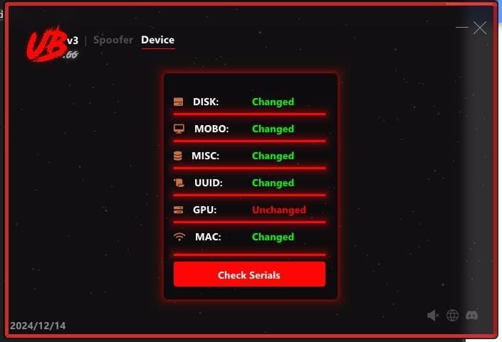 UBGG Spoofer EAC, BATTLEYE, VANGUARD, RICOCHET, ACE, FACEIT